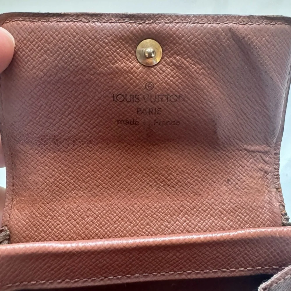 Louis Vuitton Monogram Wallet Brown LV Coin Elise Bifold Mini Wallet Compact